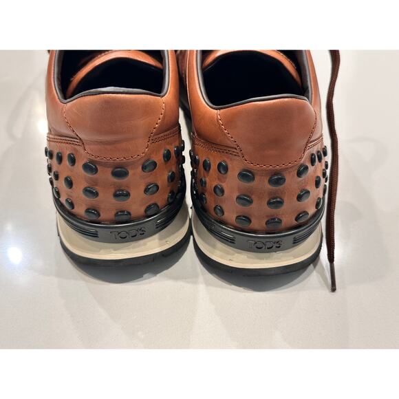 TODS Men's Brown All Dots Spoiler Matt Sneakers 11  us12.5 - Picture 5 of 10